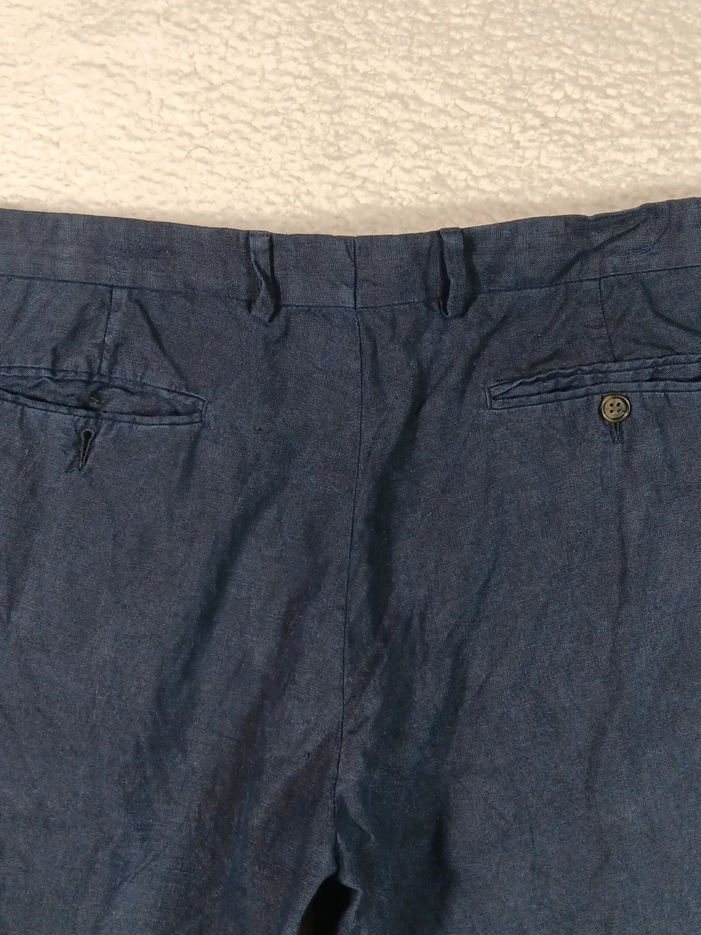 Vintage 80s Polo Ralph Lauren Pants Mens 36x30 Navy 100% Linen Trousers Italy